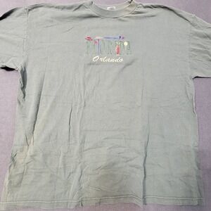 Vintage Murina Florida Orlando Golf T-Shirt Mens 4XL Sage Green Made in USA 90s